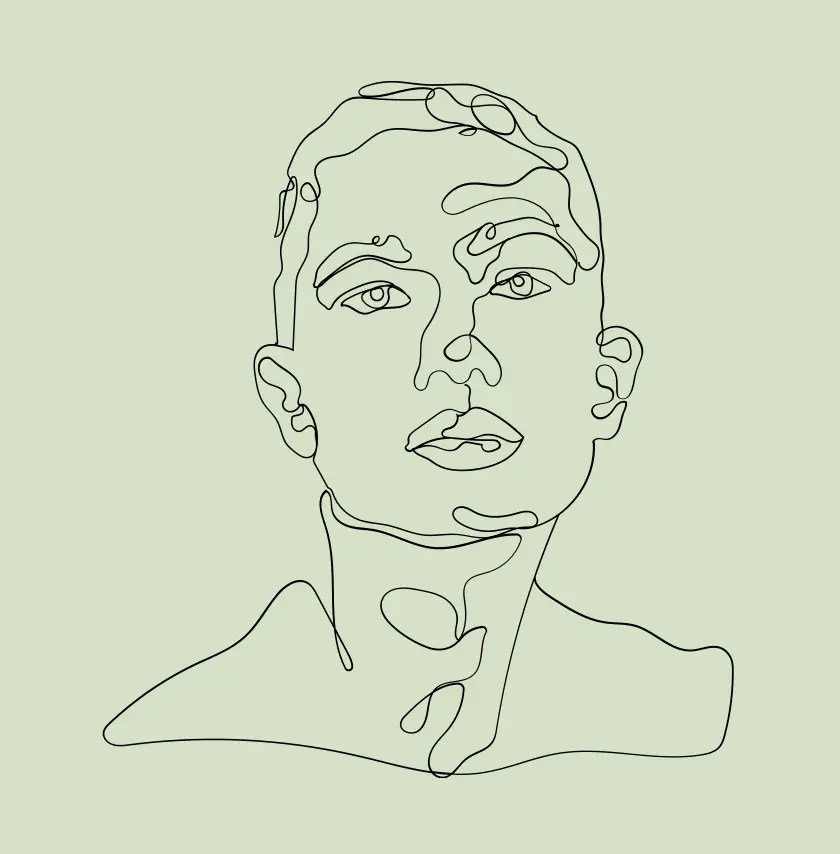 line drawing of a man